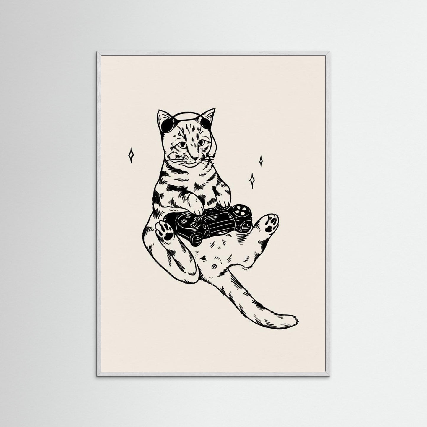 Gaming Cat in black by Tara Royle
