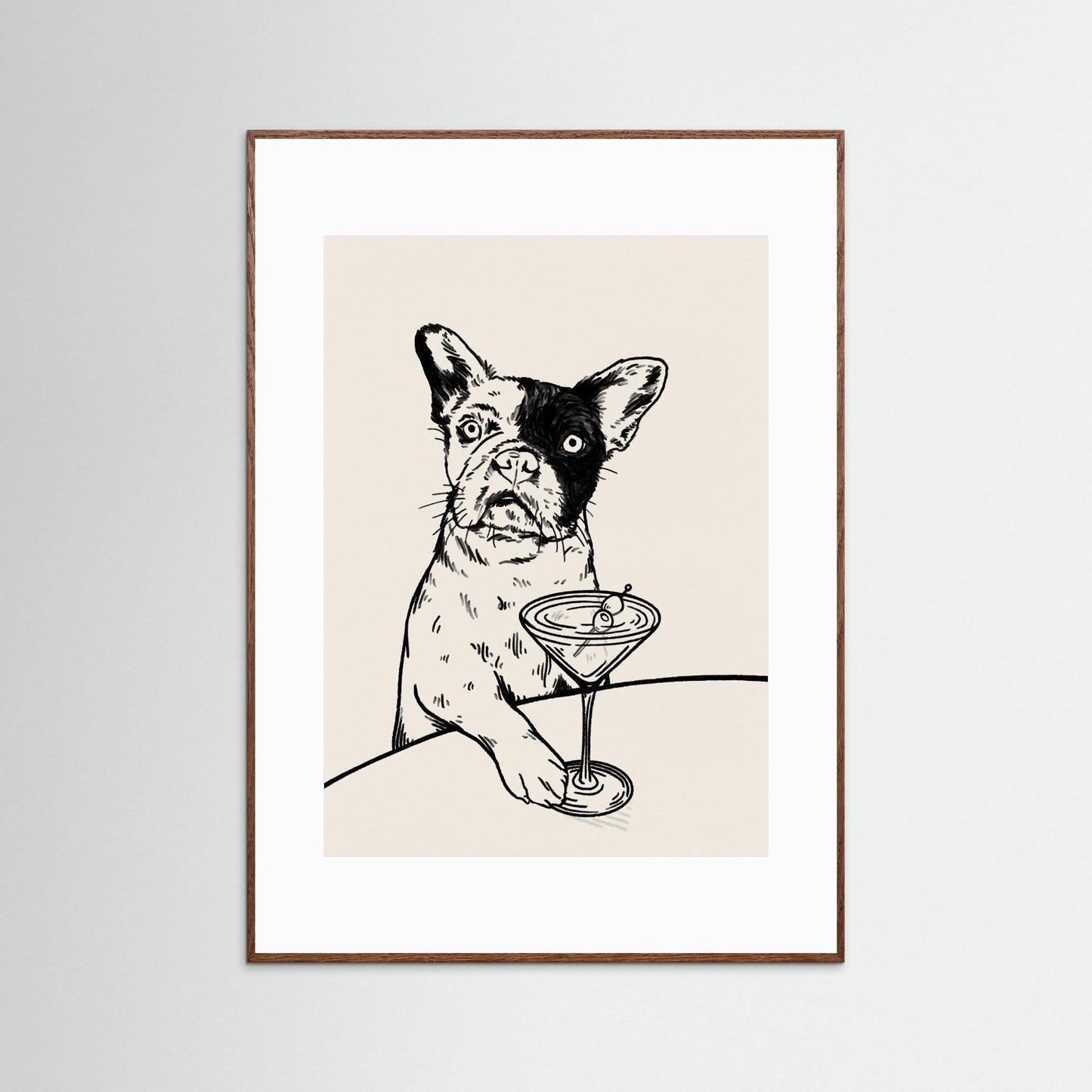 Frenchie with Dirty Martini Cocktail by Tara Royle