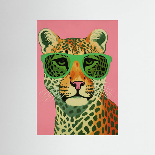Leo With Glasses Art Print by Treechild - Quirky Animal Wall Art