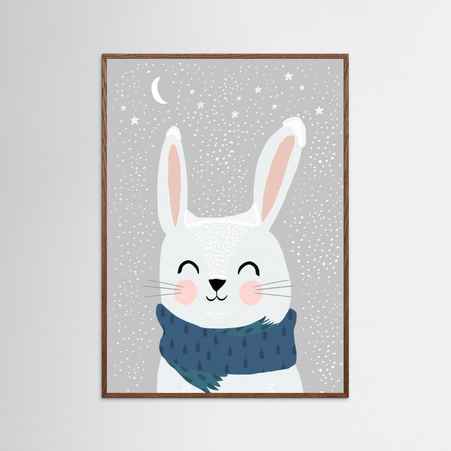 Snow Bunny Art Print by Treechild - Whimsical Animal Wall Art