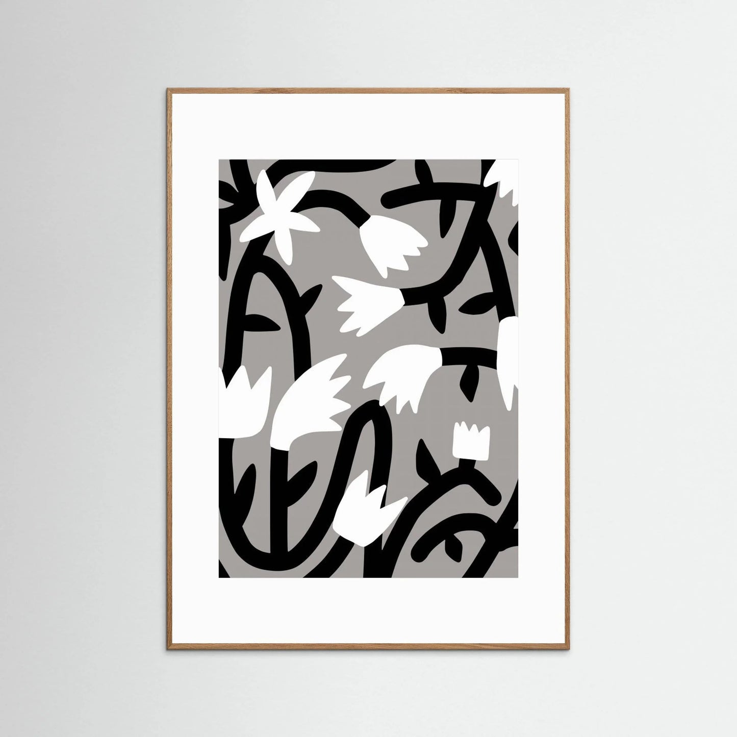 Black and White Bloom Vine by Little Dean