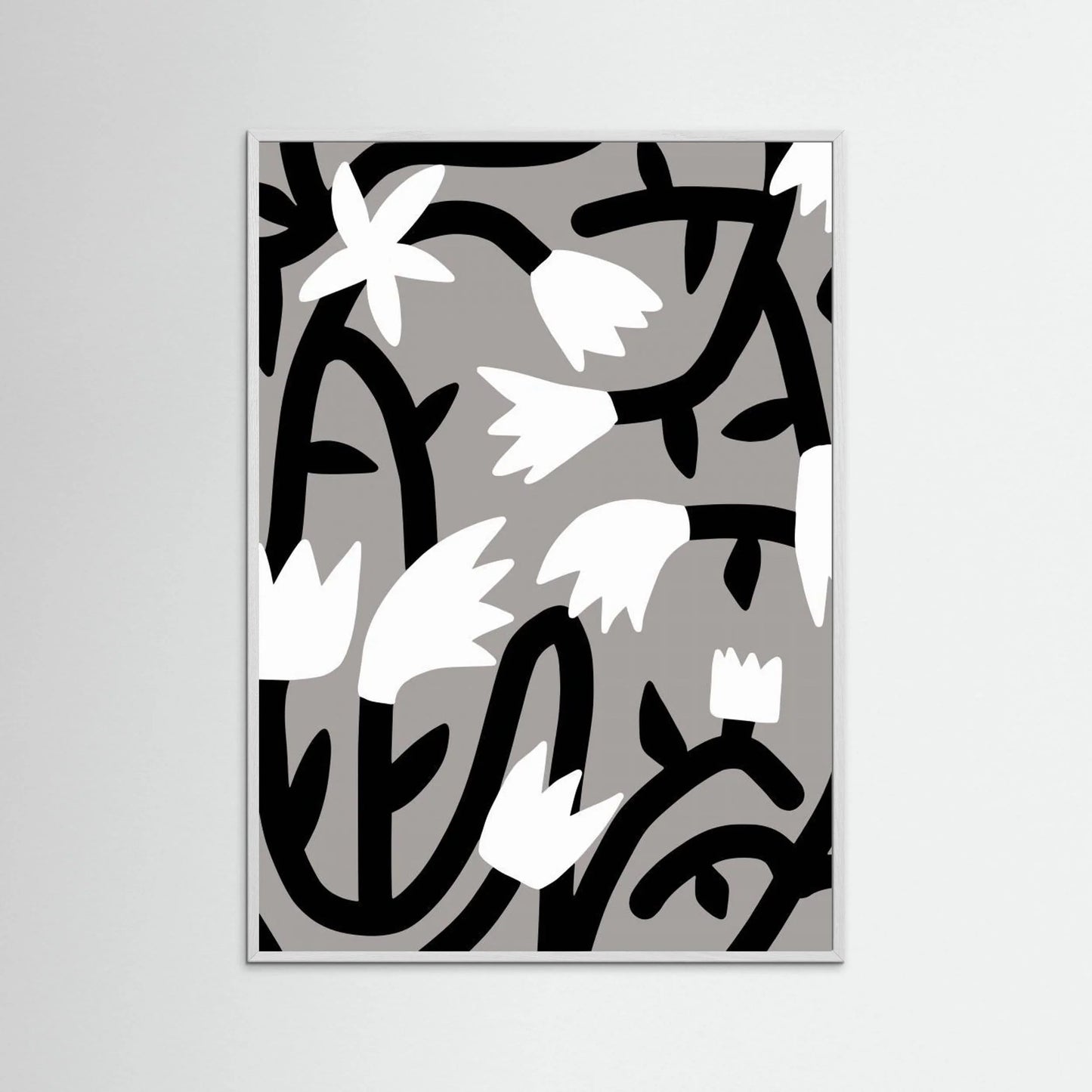 Black and White Bloom Vine by Little Dean