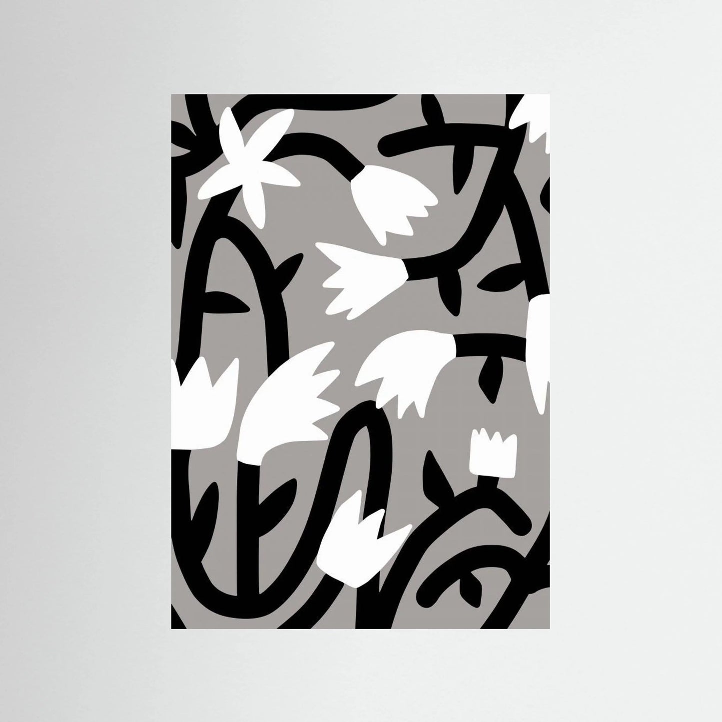Black and White Bloom Vine by Little Dean