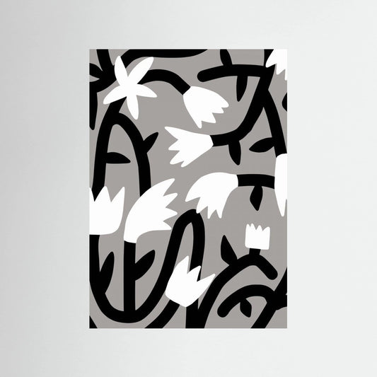 Black and White Bloom Vine by Little Dean