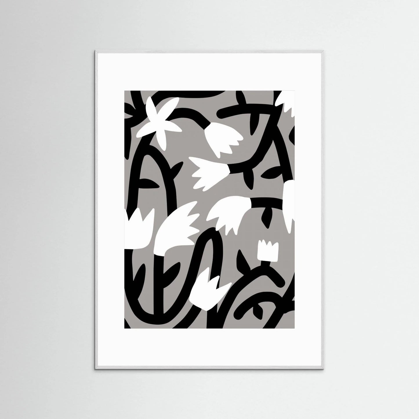 Black and White Bloom Vine by Little Dean