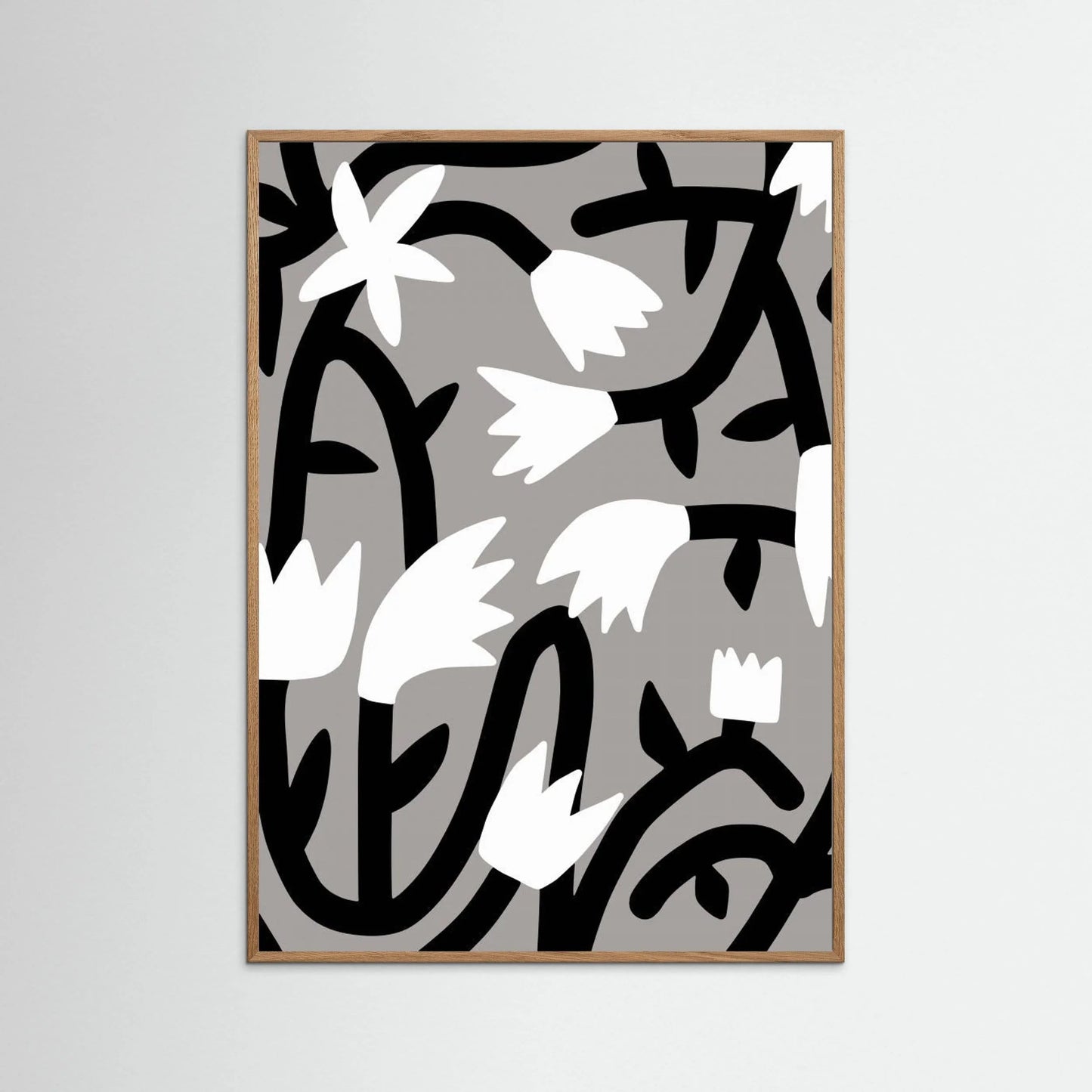 Black and White Bloom Vine by Little Dean