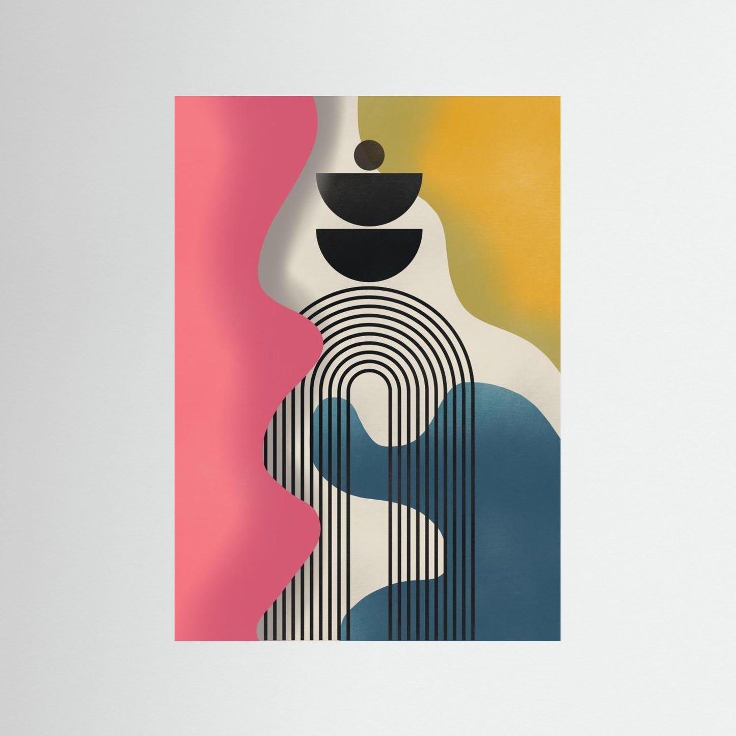 Mid Century Geometric Tricolor by Little Dean