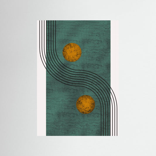 Aquamarine Marble With Golden Sphere by Little Dean