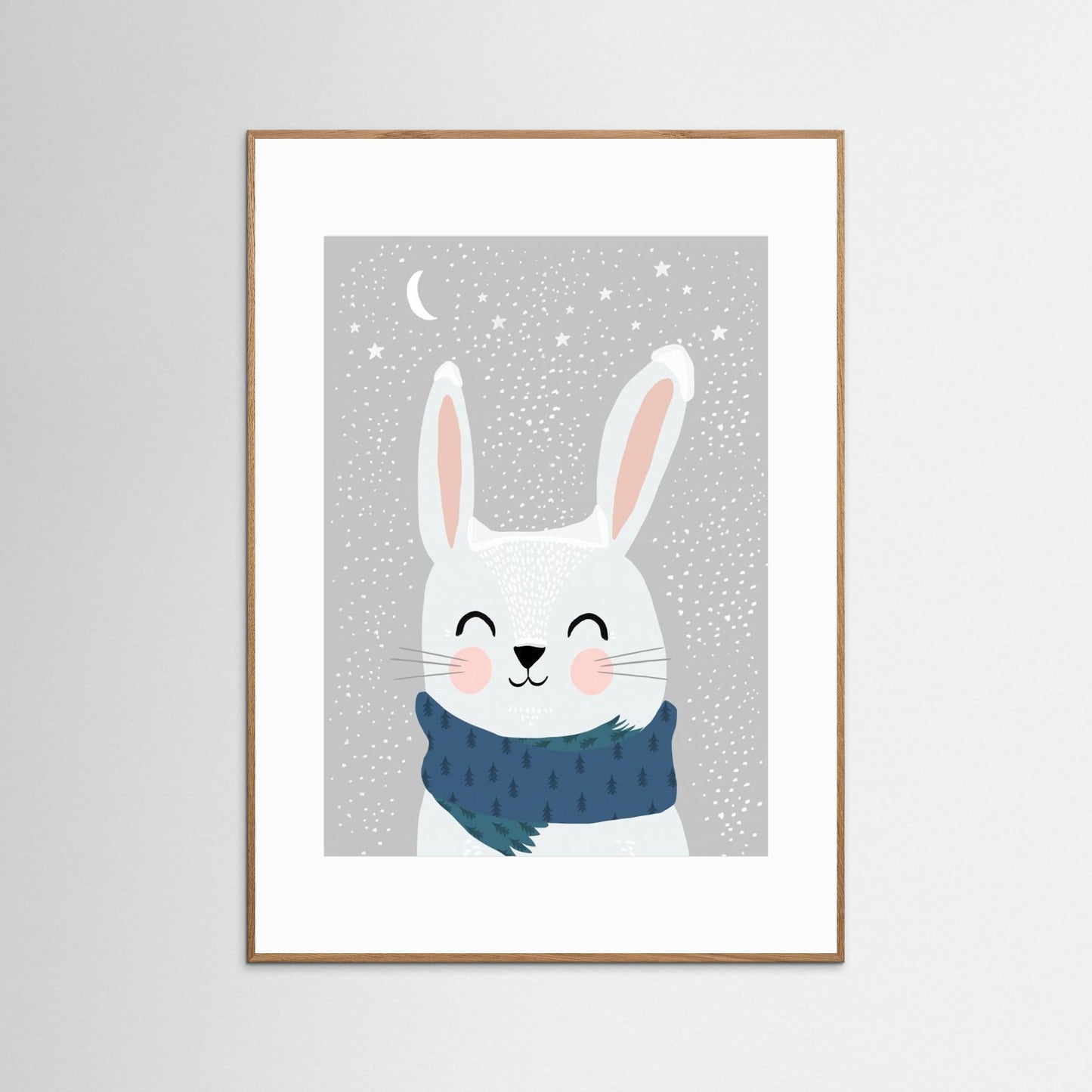 Snow Bunny Art Print by Treechild - Whimsical Animal Wall Art