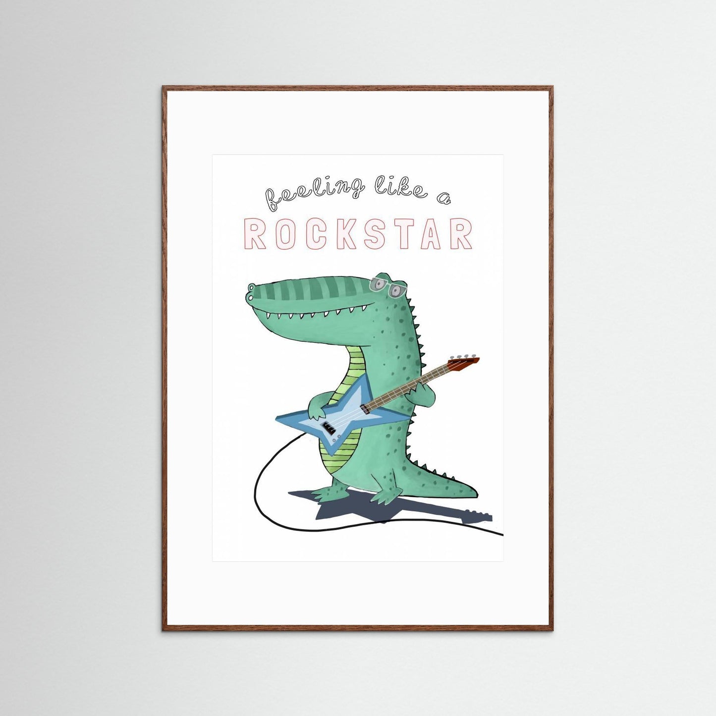 Feeling Like A Rockstar! Funny Crocodile Playing the Guitar by Carla Daly