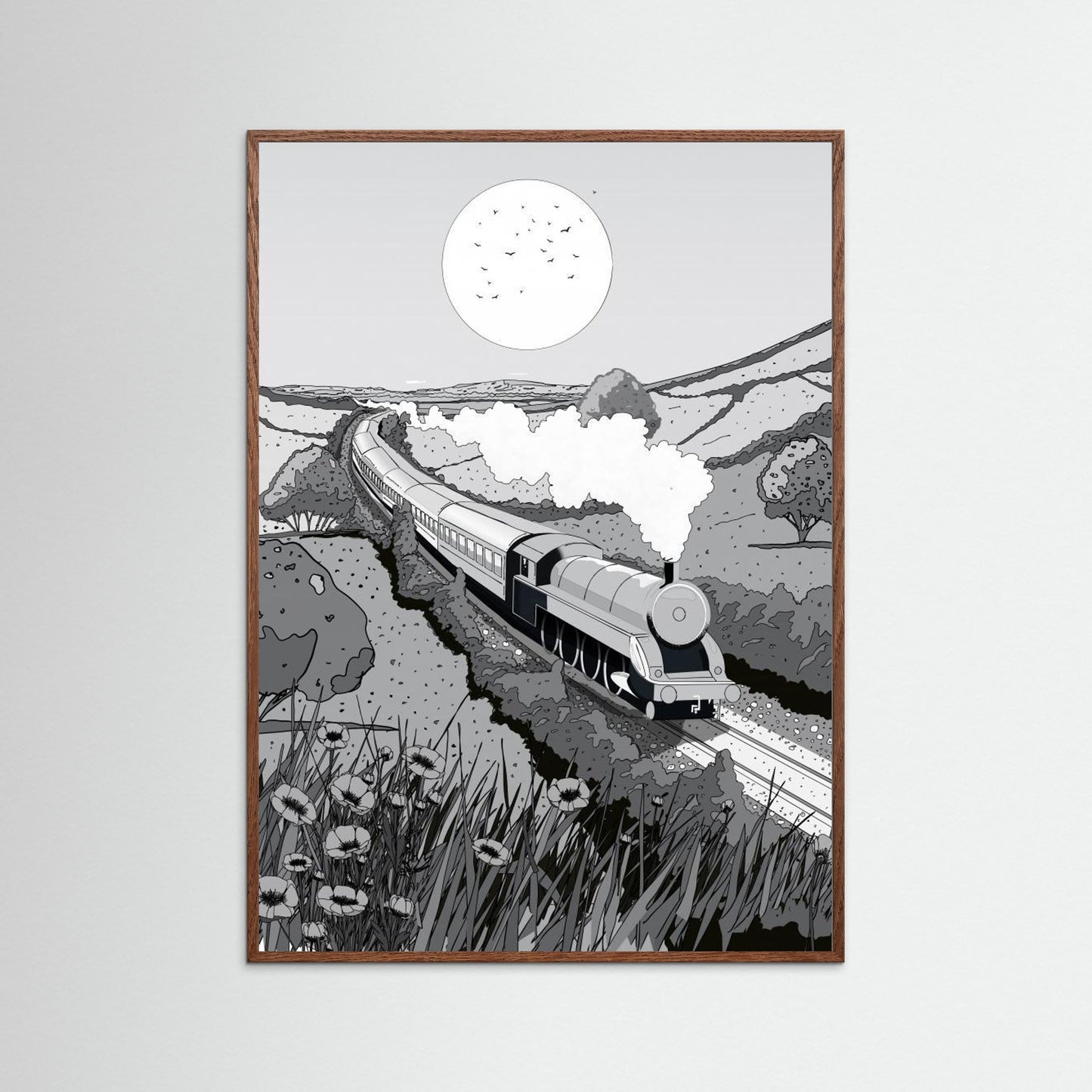 Train Black and White by Nicholas
