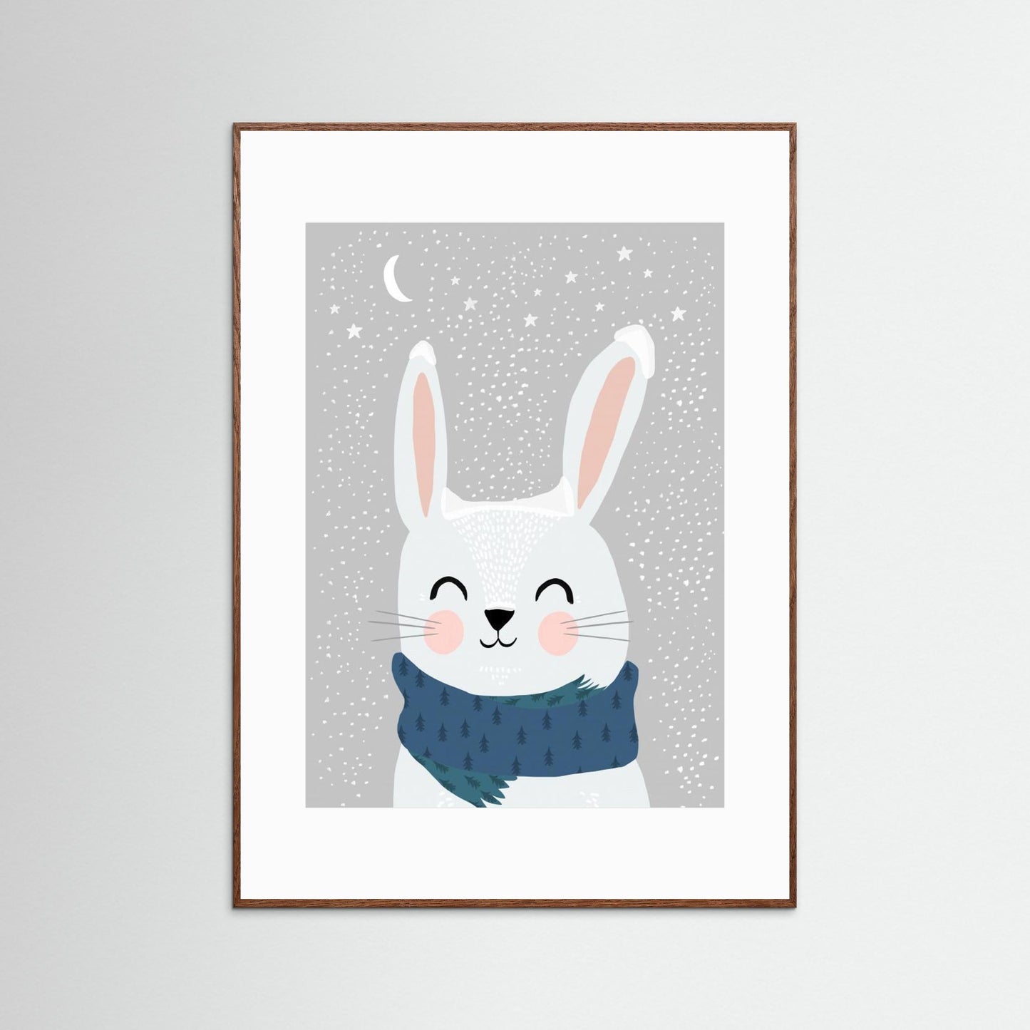 Snow Bunny Art Print by Treechild - Whimsical Animal Wall Art