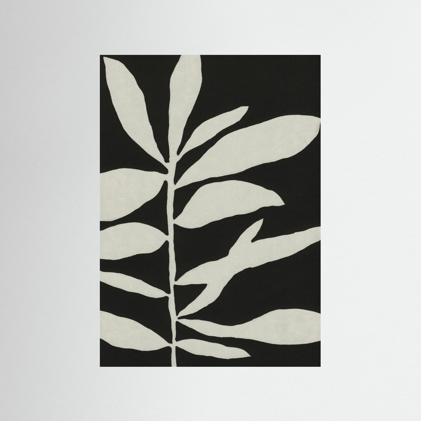 Linocut Branch #3 / White &amp; Black by Alisa Galitsyna
