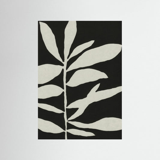 Linocut Branch #3 / White &amp; Black by Alisa Galitsyna