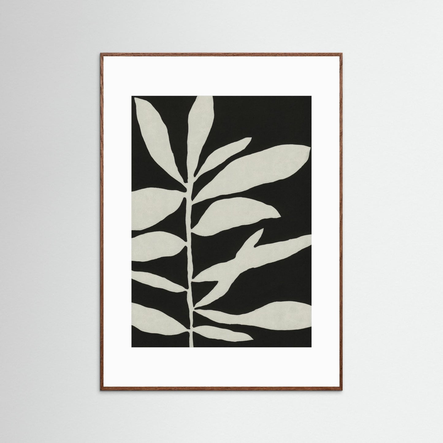 Linocut Branch #3 / White &amp; Black by Alisa Galitsyna