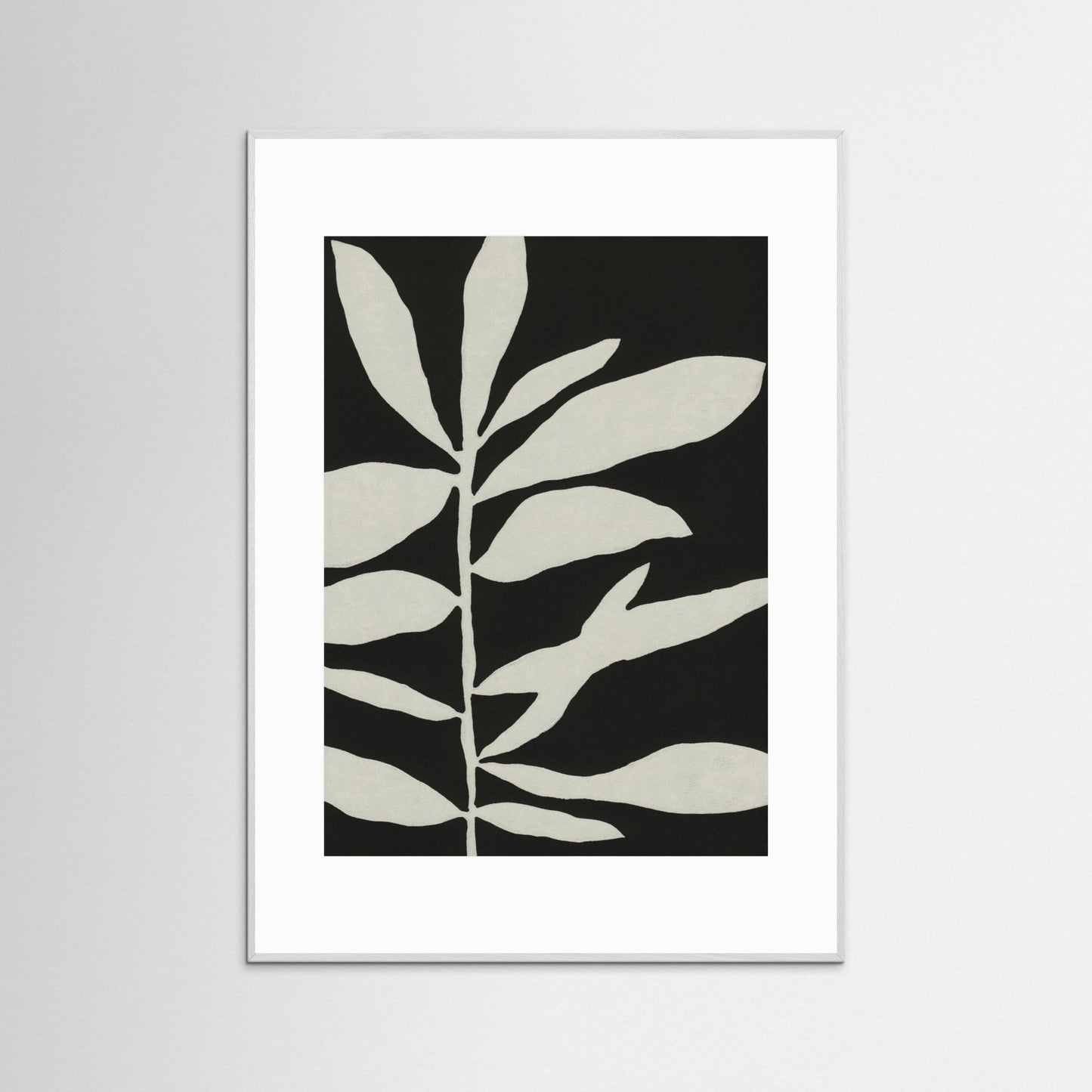 Linocut Branch #3 / White &amp; Black by Alisa Galitsyna