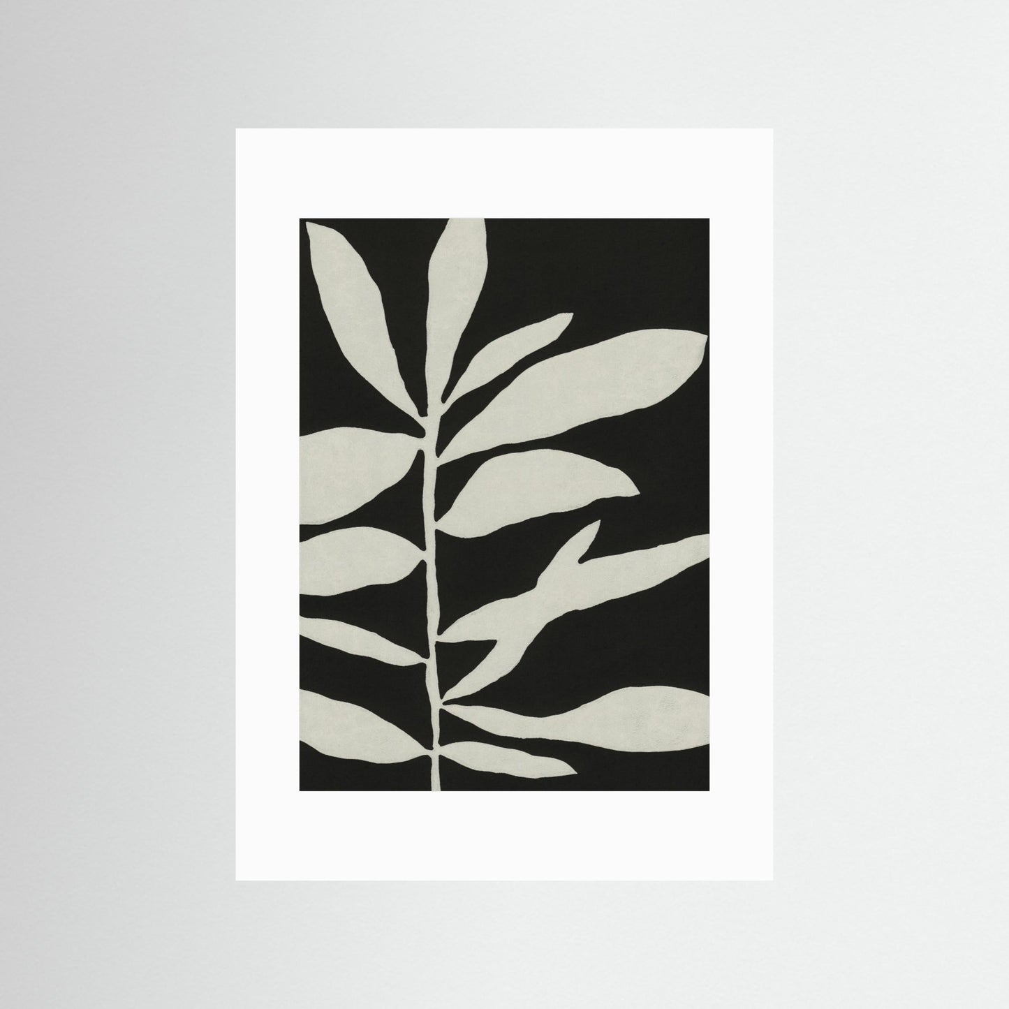Linocut Branch #3 / White &amp; Black by Alisa Galitsyna