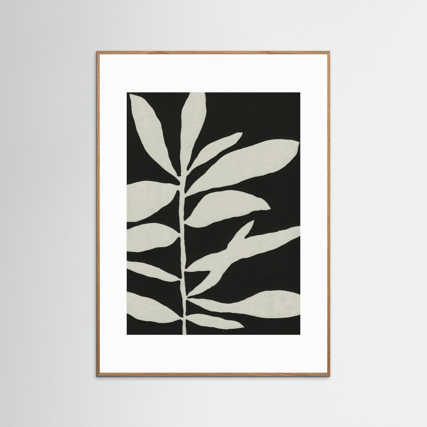 Linocut Branch #3 / White &amp; Black by Alisa Galitsyna