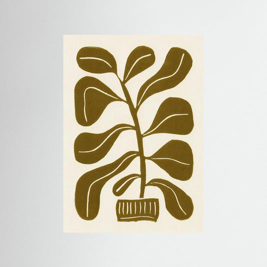 Linocut Houseplant #2 by Alisa Galitsyna