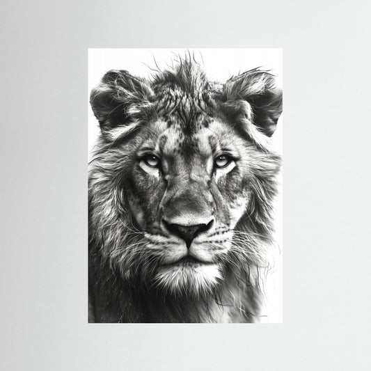 Lion Black and White by Justyna Jaszke