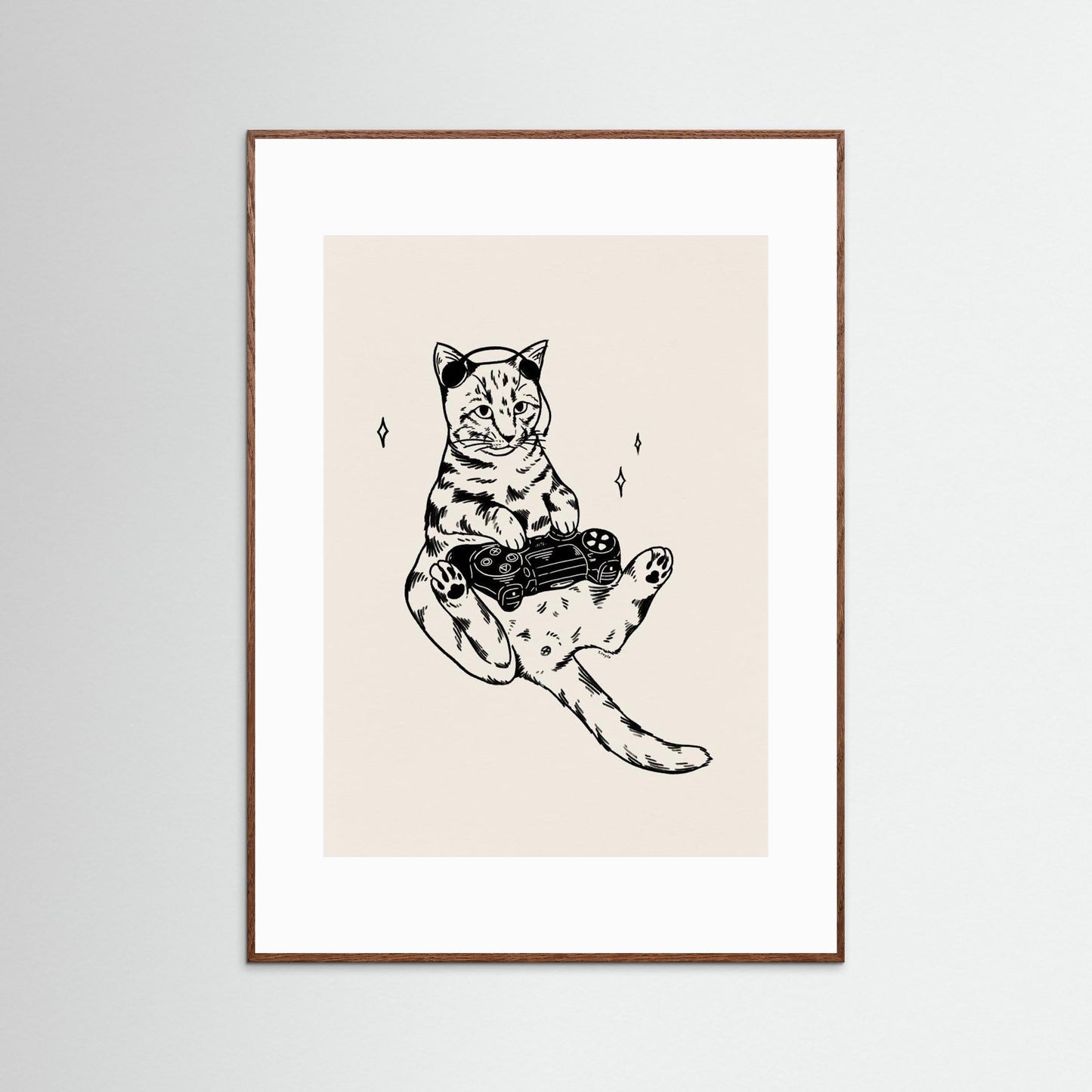 Gaming Cat in black by Tara Royle