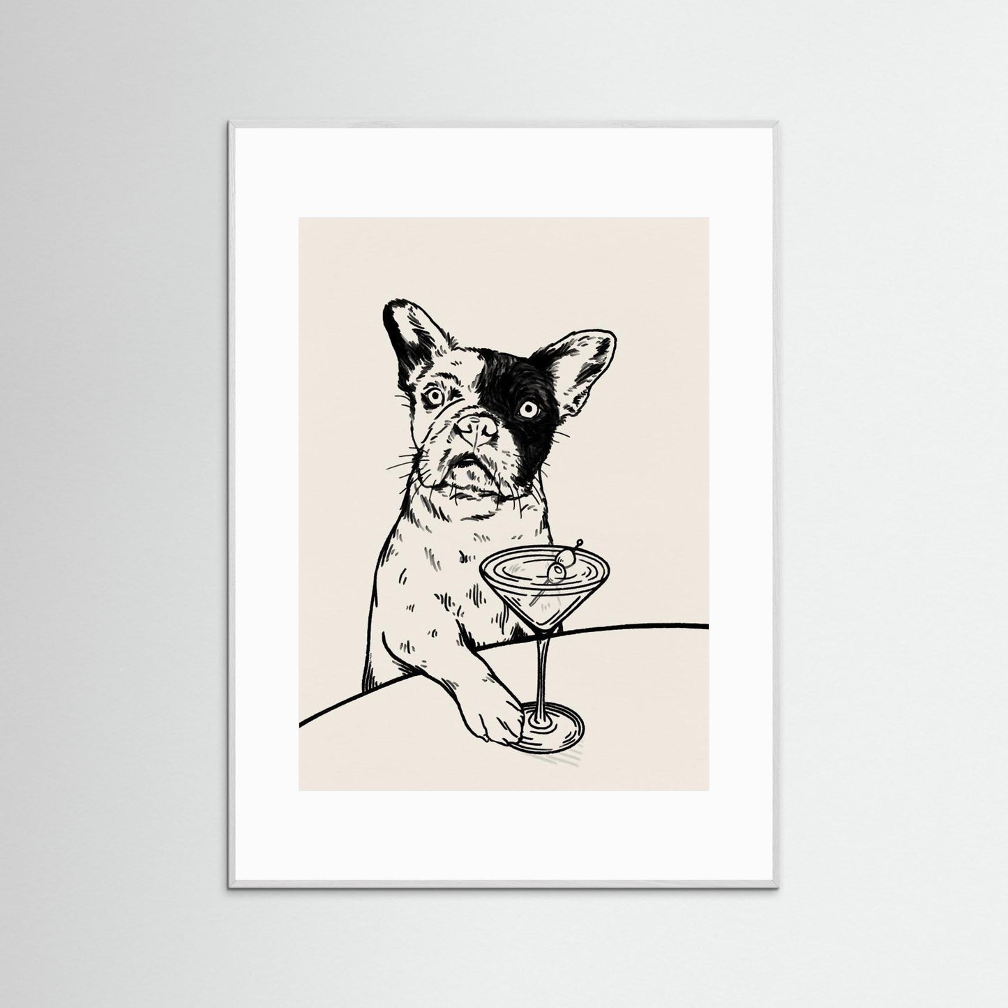 Frenchie with Dirty Martini Cocktail by Tara Royle