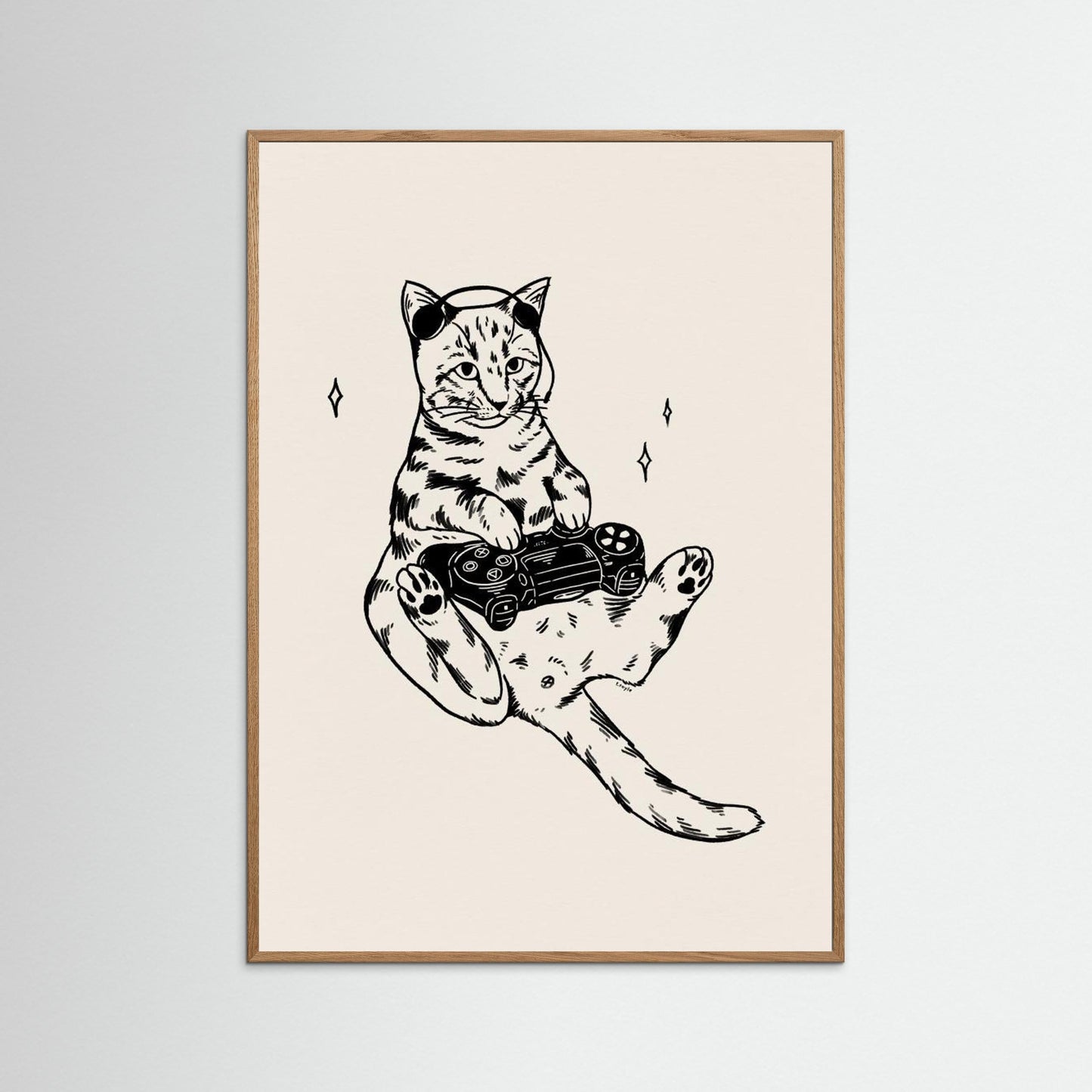 Gaming Cat in black by Tara Royle