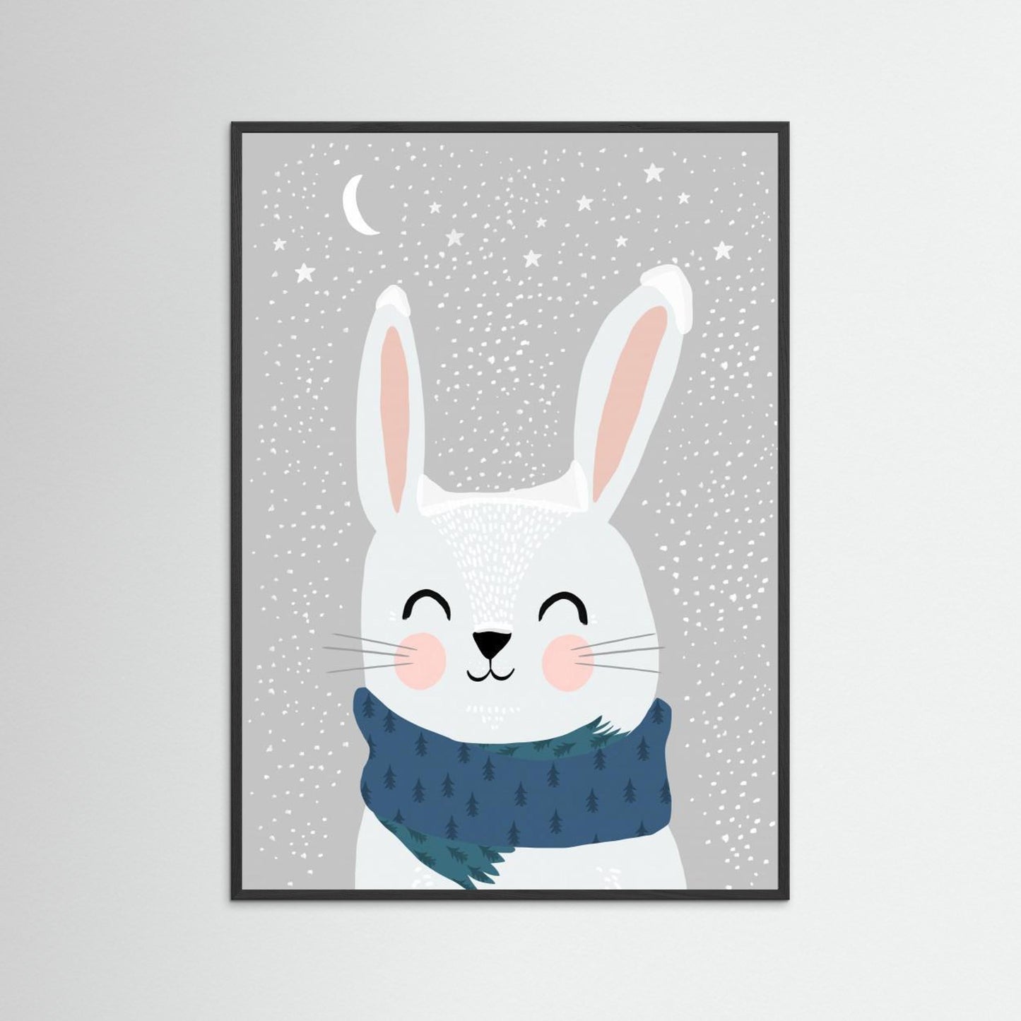 Snow Bunny Art Print by Treechild - Whimsical Animal Wall Art