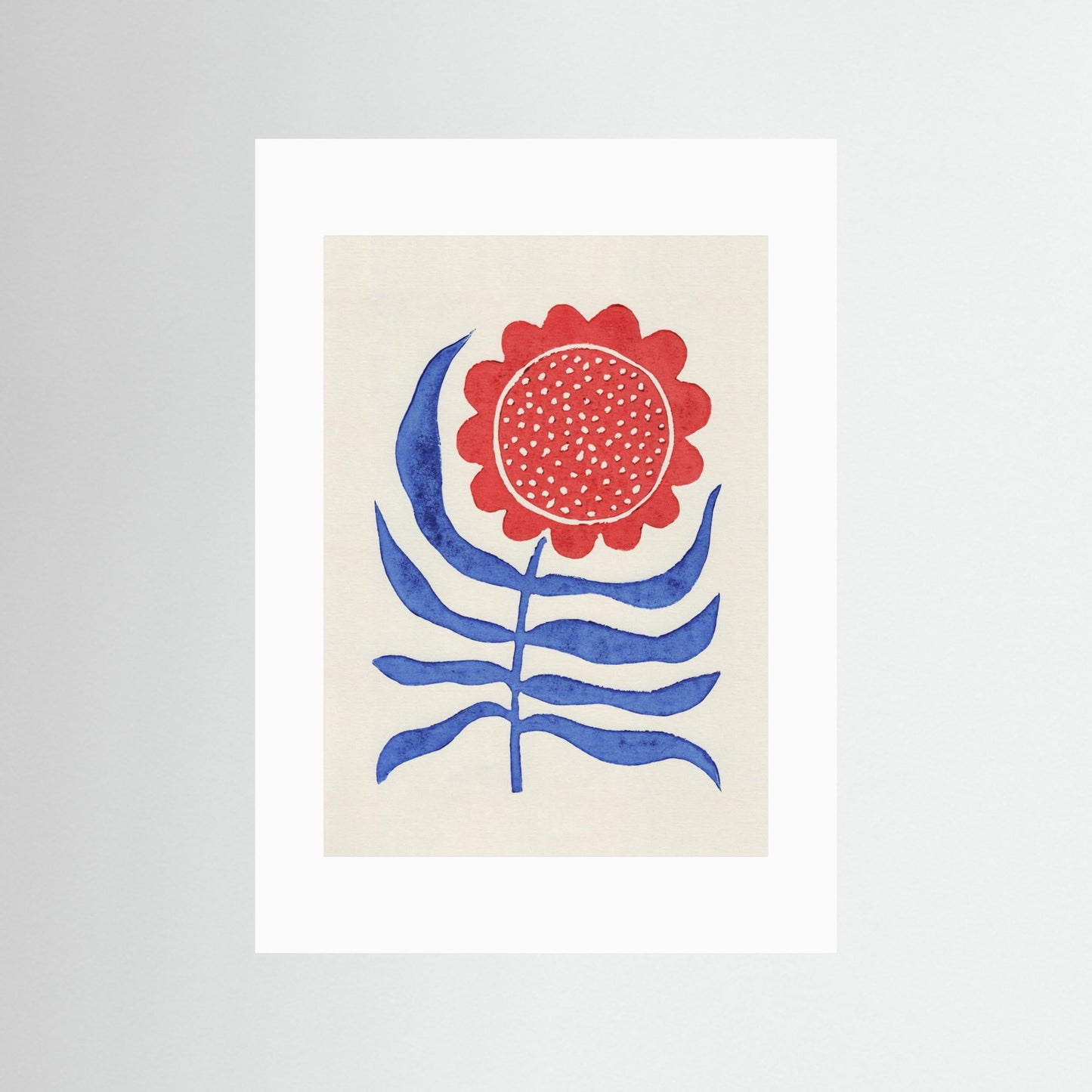 Red Flower / Lino Print by Alisa Galitsyna