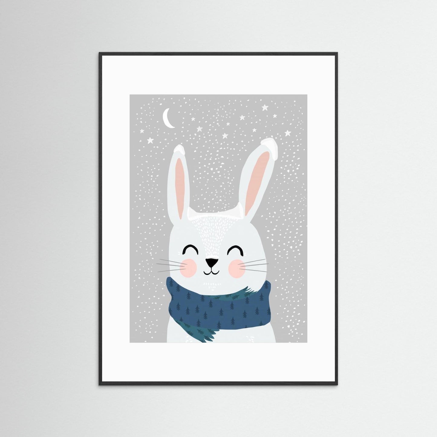 Snow Bunny Art Print by Treechild - Whimsical Animal Wall Art