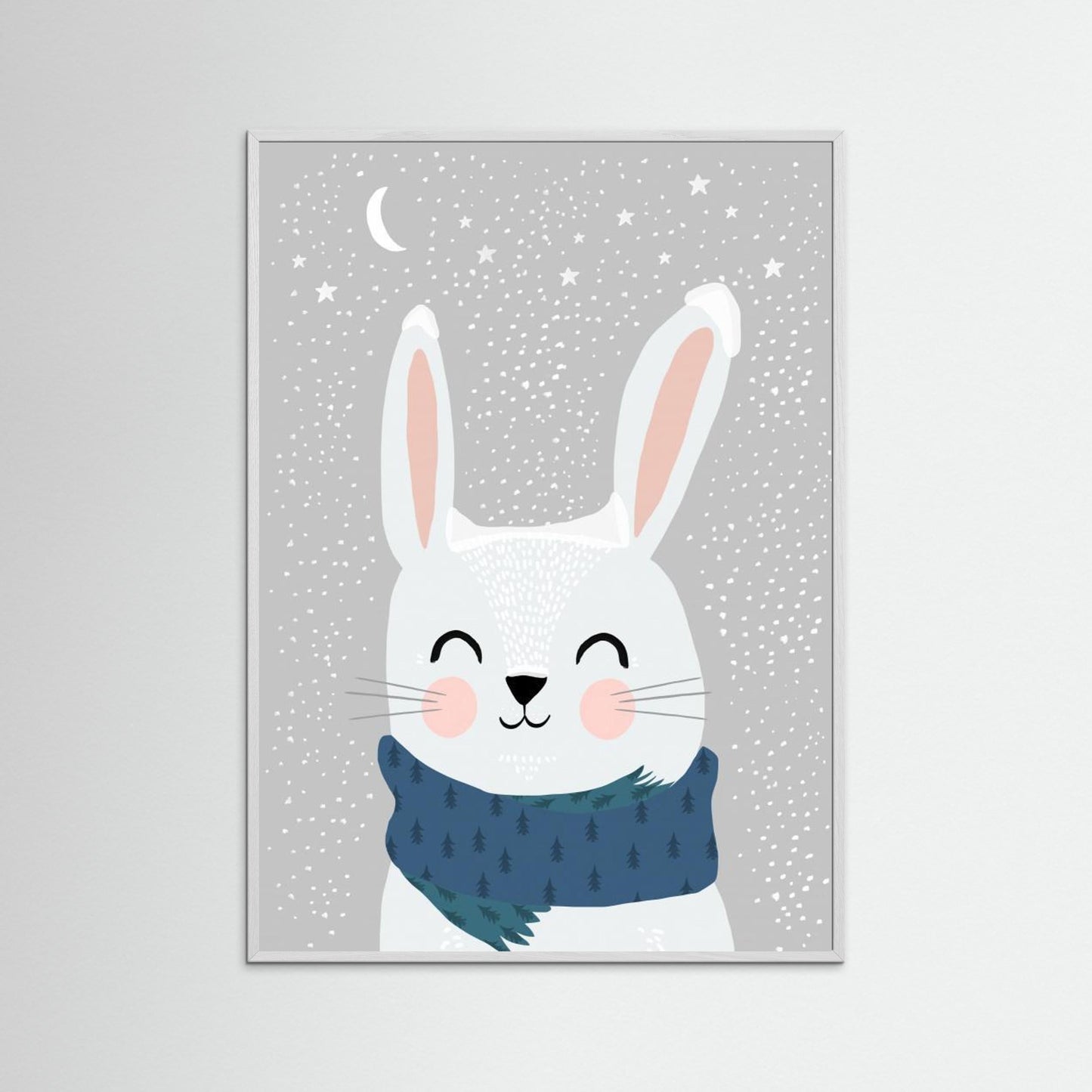 Snow Bunny Art Print by Treechild - Whimsical Animal Wall Art