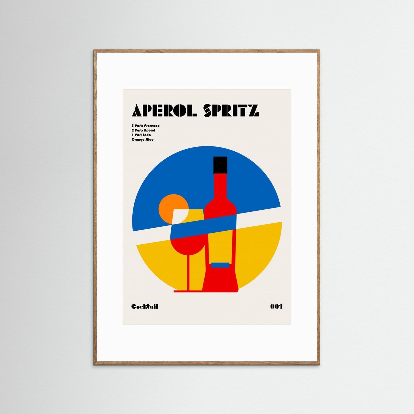 Aperol Spritz Cocktail Bauhaus Art Print by Retrodrome