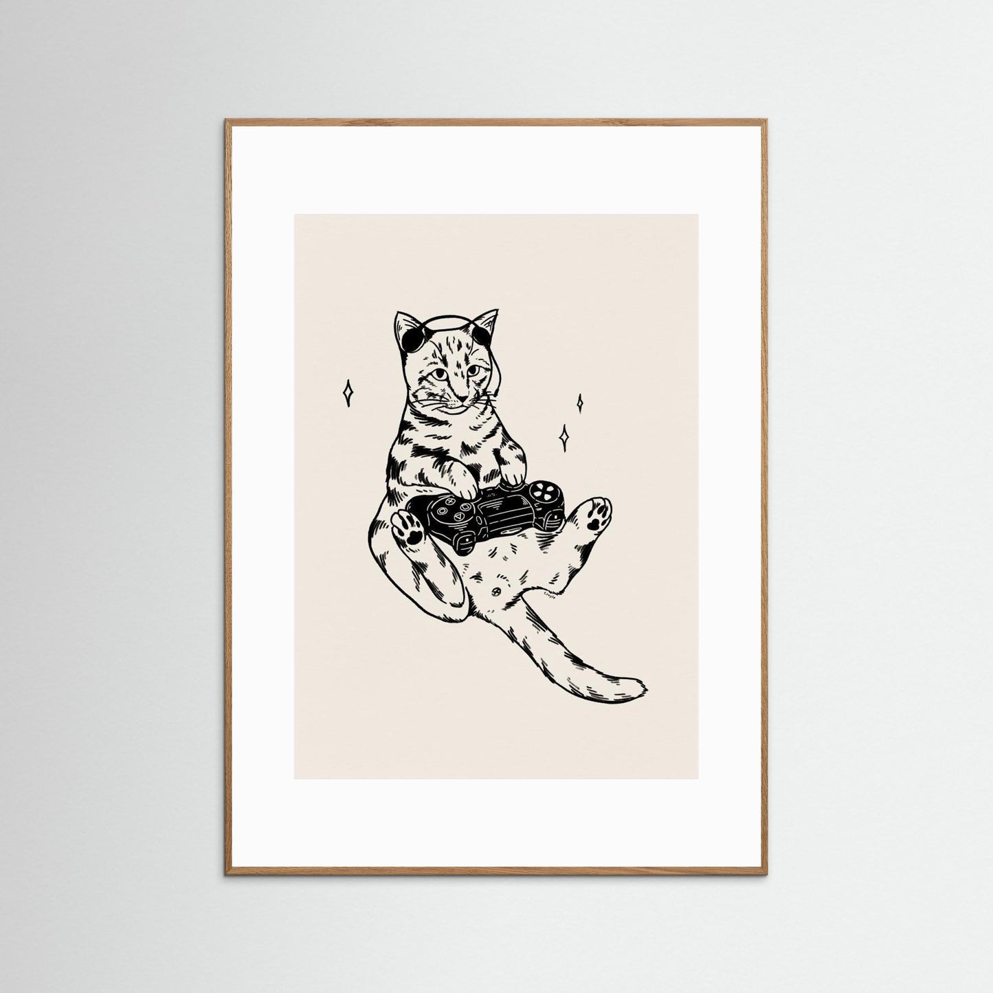 Gaming Cat in black by Tara Royle